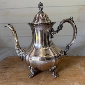 Vintage EPCA Lancaster Rose of Poole 400, Silver Plated Pitcher with Flower Motif.