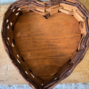 Split Wooden Woven Heart Shape Basket