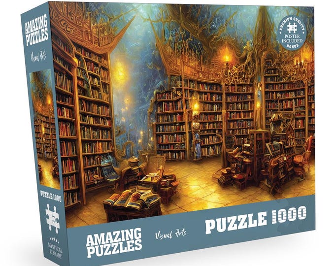 Mystical Library 1000 Piece Jigsaw Puzzle: Adult Family Game - Etsy