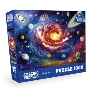 Galaxy and Planets 1000 Piece Jigsaw Puzzle for Kids and Adults 19x27in by Amazing Puzzles