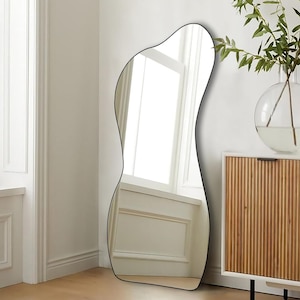 Luxury Wavy Full Length Mirror – Irregular Frameless Wall Mirror, Modern Art Deco Home Decor for Bedroom & Living Room