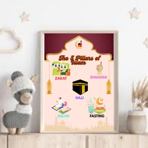 5 Pillars of Islam | 5 Pillars Print | Islamic Print | Children's Islamic Print | Islamic Art | Islamic Educational Art | Muslim Art