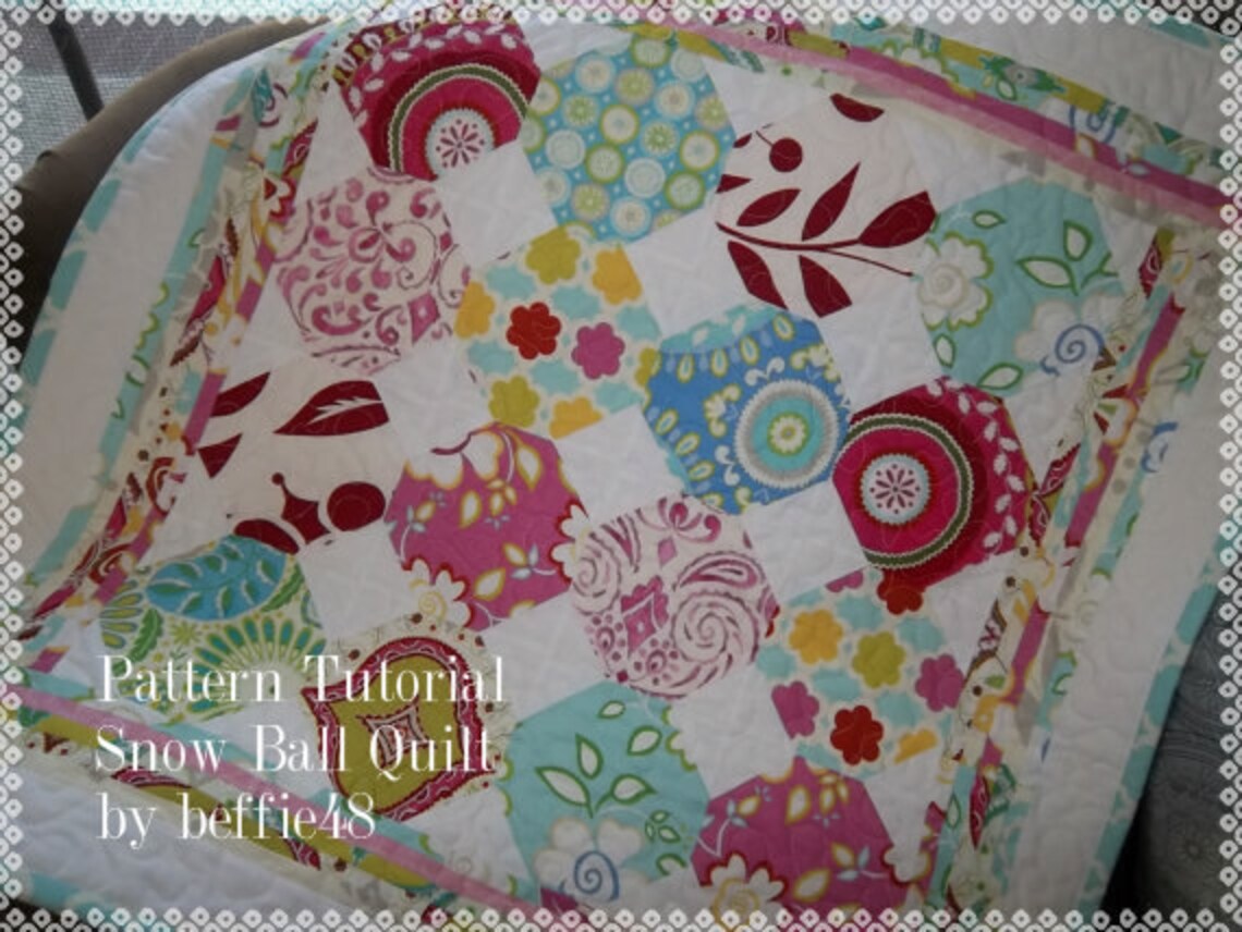 Snow Ball Baby Quilt Pattern Tutorial Pdf W Photos Etsy
