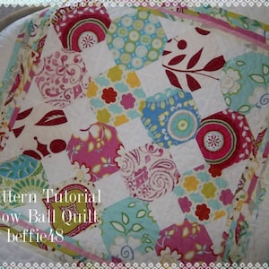 Snow Ball Baby Quilt Pattern Tutorial, pdf, w Photos