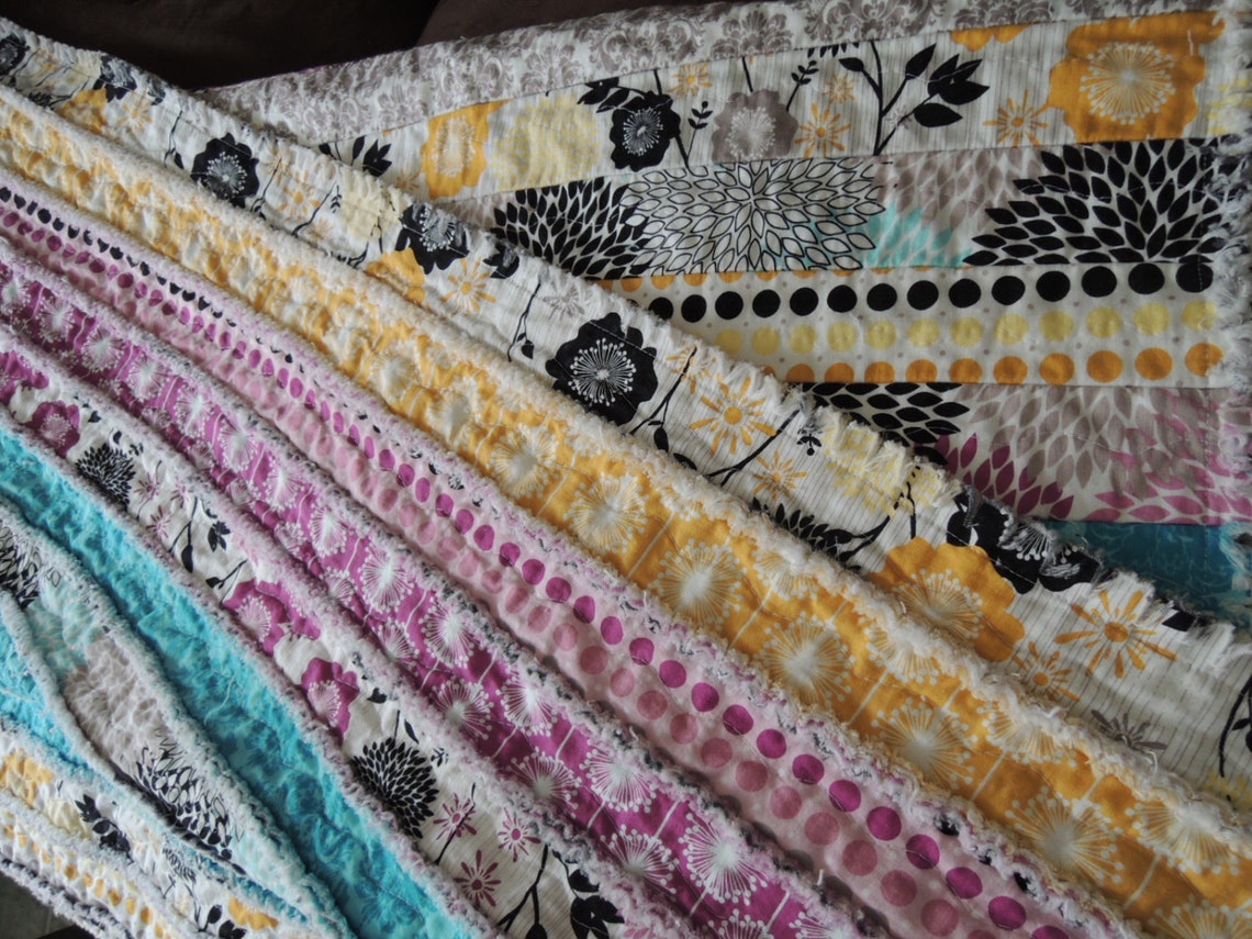 Jelly Roll Rag Quilt 2 Pattern Tutorial Easy to Make Pdf Etsy