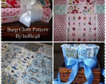 Make a Baby Gift, Super Simple, Rag Burp Cloth Pattern Tutorial, Pdf w photos