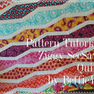 Ziggy SeeSaw Quilt Pattern Tutorial pdf Instant Download