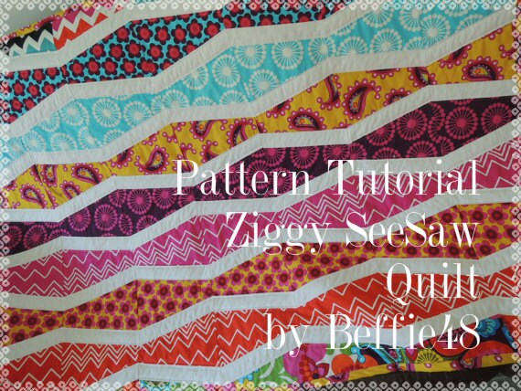 Ziggy Seesaw Quilt Pattern Tutorial Pdf Instant Download Etsy