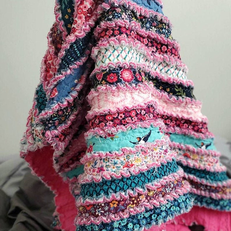 Jelly Roll Rag Quilt 2 Pattern Tutorial Easy to Make pdf Etsy