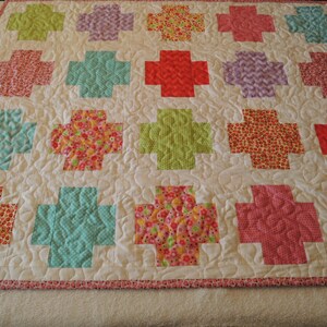 Fat Cross Modern Quilt Pattern Tutorial, Instant Download imagem 3