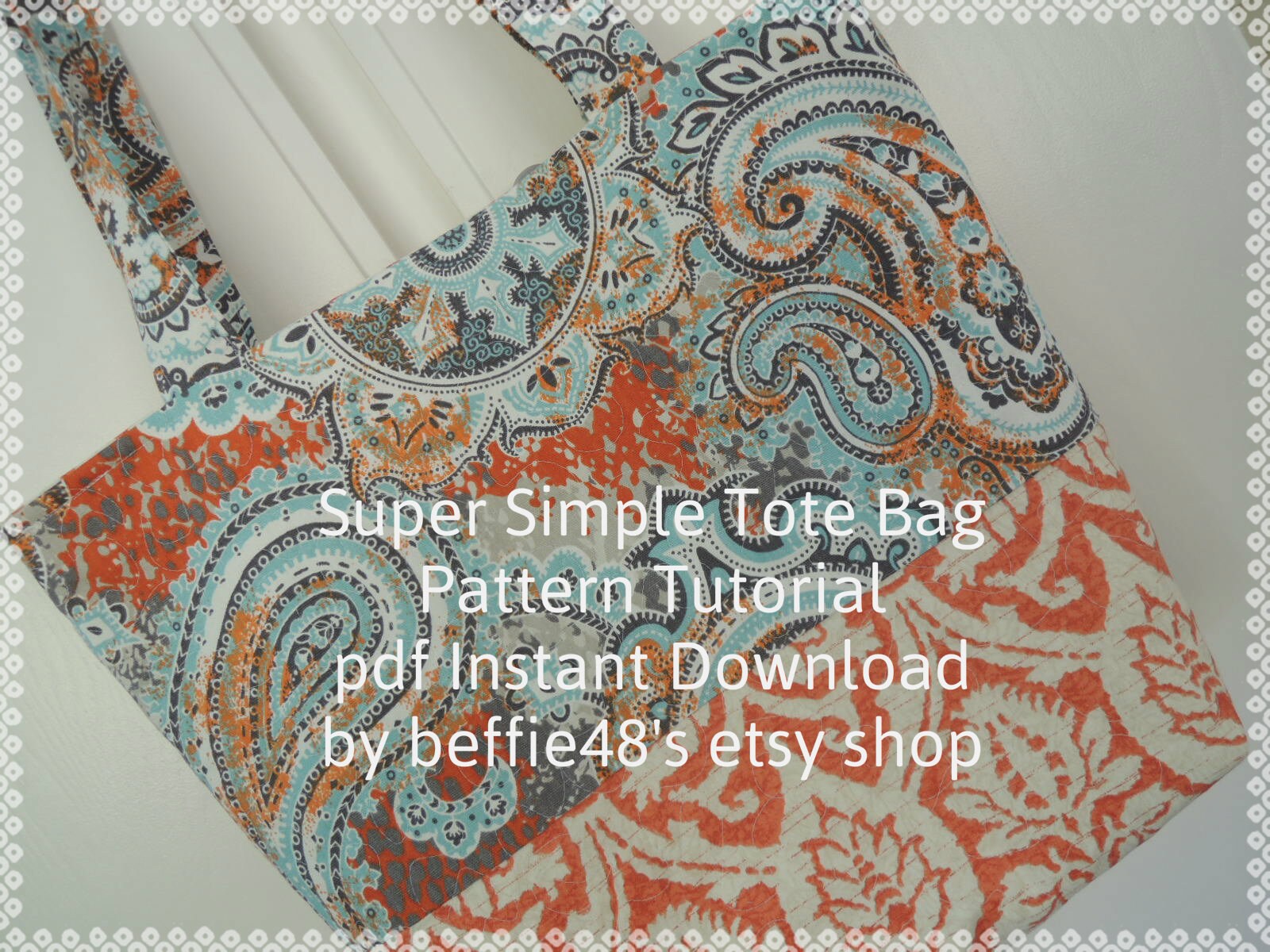 Pattern, Tote, Beach, Shopping Bag, Super Simple Pattern Tutorial, Pdf ...