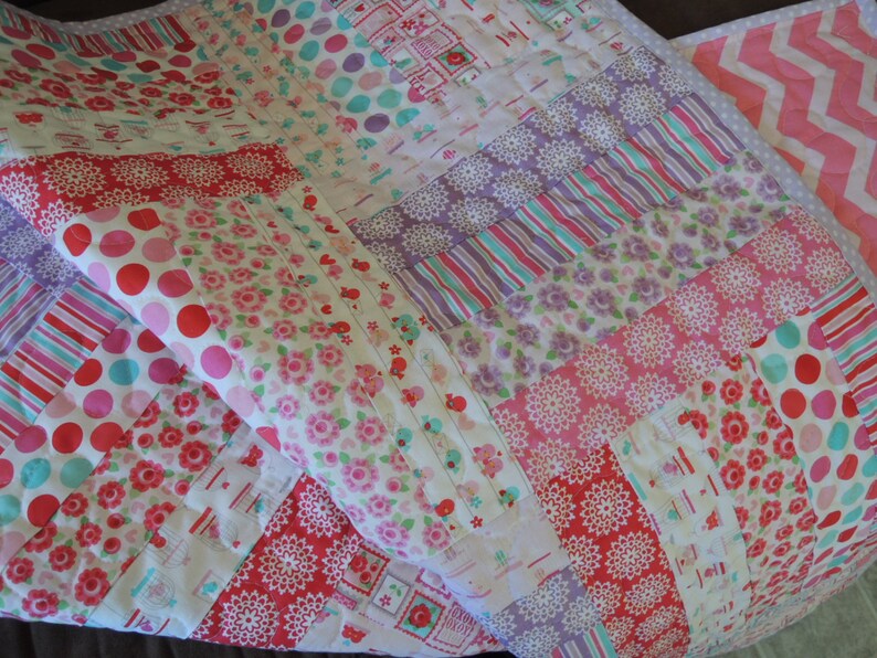 Super Simple Jelly Roll Lovey Dovey Baby Quilt Pattern Tutorial image 3