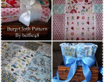 PATTERN, Burp Cloths, Easy To Make, Rag Style, Step by Step Photos, pdf