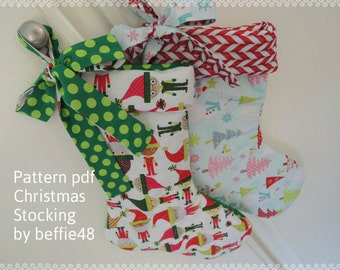 Christmas Stocking PATTERN, Super Simple, Tutorial with Photos, pdf