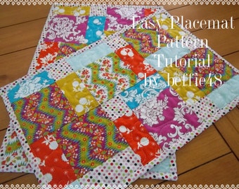 PlaceMat Pattern Tutorial, Use a Charm Pack, pdf.