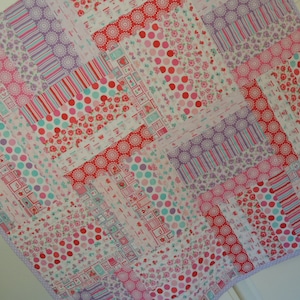 Super Simple Jelly Roll Lovey Dovey Baby Quilt Pattern Tutorial image 4