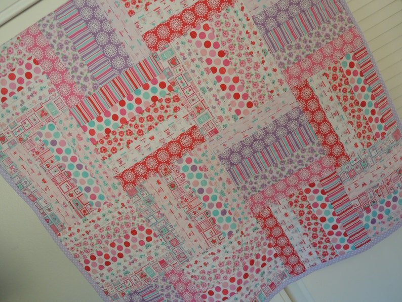 Super Simple Jelly Roll Lovey Dovey Baby Quilt Pattern Tutorial image 4