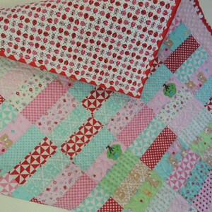 Teddy Bear Picnic Jelly Roll Baby Quilt Pattern Tutorial, pdf, Super Simple with Photos image 9