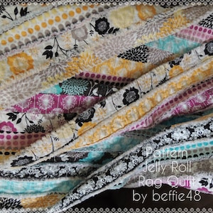 Jelly Roll Rag Quilt 2 Pattern Tutorial, Easy to Make, pdf image 1