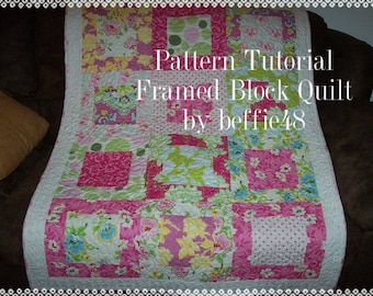 Large Framed Block, Nicey Jane Quilt, Pattern, Tutorial with Photos, pdf