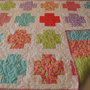 Fat Cross Modern Quilt Pattern Tutorial, Instant Download image 2