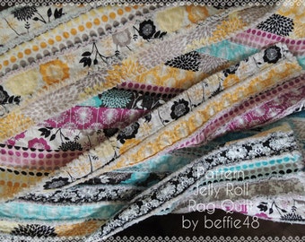 Jelly Roll Rag Quilt 2  Pattern Tutorial, Easy to Make, pdf