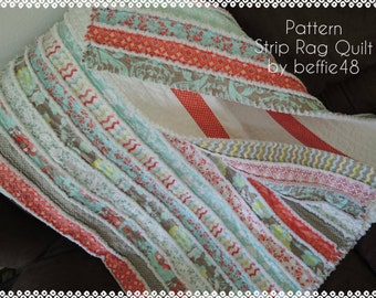 Jelly Roll Rag Quilt  Pattern Tutorial, Easy to Make, Instant download pdf. file