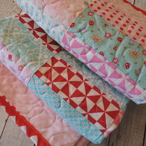 Teddy Bear Picnic Jelly Roll Baby Quilt Pattern Tutorial, pdf, Super Simple with Photos image 6