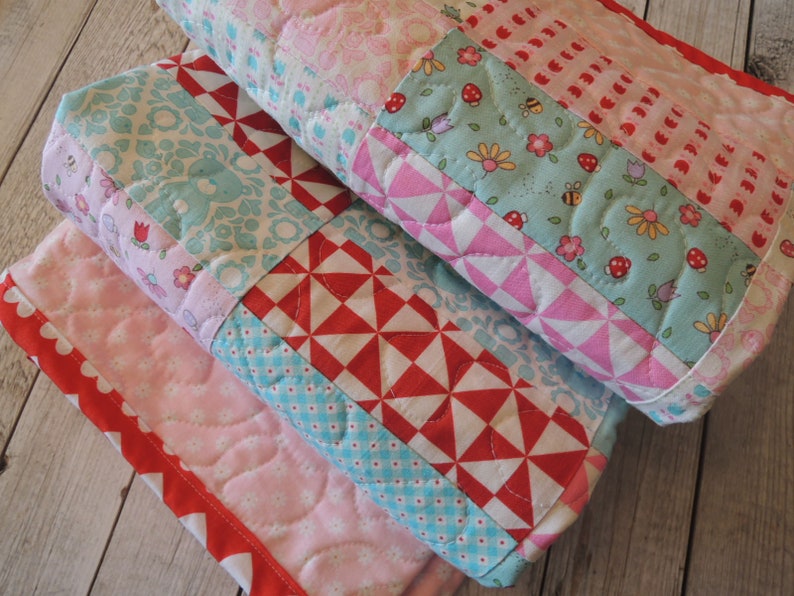 Teddy Bear Picnic Jelly Roll Baby Quilt Pattern Tutorial, pdf, Super Simple with Photos image 6