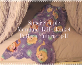 Mermaid Tail Blanket Bag Pattern and Tutorial, pdf, 2 sizes included, Instant Download, Snuggle Up