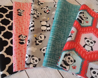 Panda Rag Quilt Kit,  Choose your color backing, Easy to Make, Personalized, Bin M, Personalized