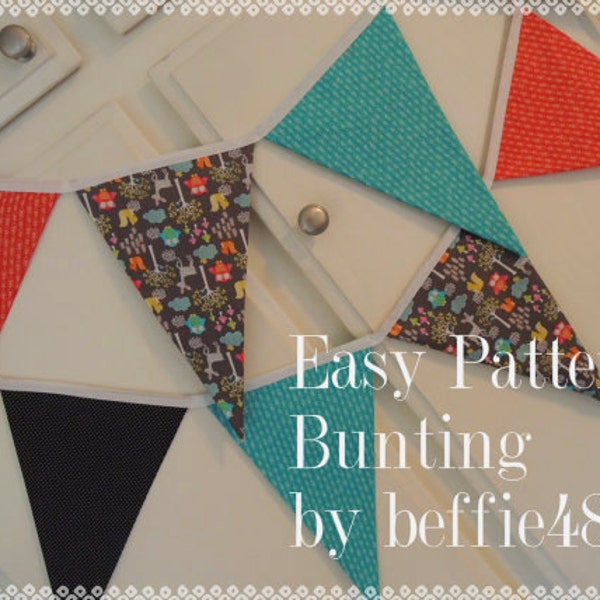 PATTERN, EASY, Bunting, Banner, Garland, Pattern Tutorial, pdf, Instant Download