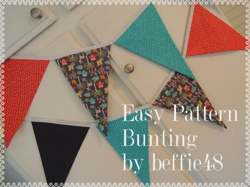 PATTERN, EASY, Bunting, Banner, Garland, Pattern Tutorial, pdf, Instant Download image 1