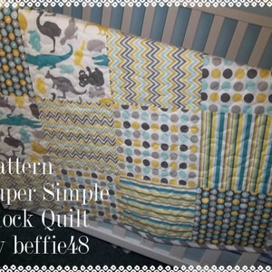 Super Simple Block Quilt Pattern Tutorial, pdf.
