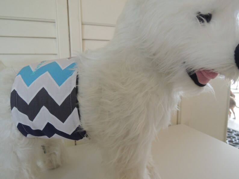 Dog Belly Band Shaded Chevron Fabric Stops Marking Etsy