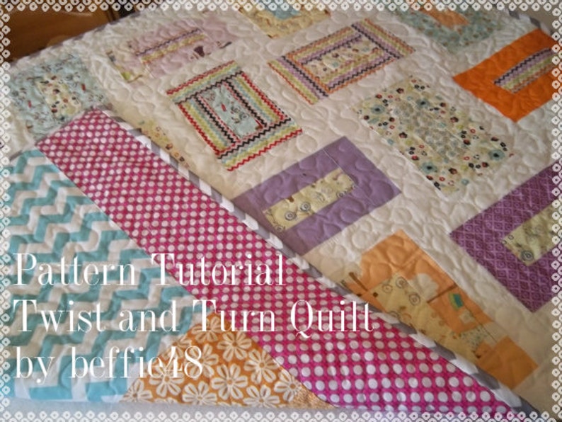 Jelly Roll Twist and Turn Quilt Pattern Tutorial pdf image 1