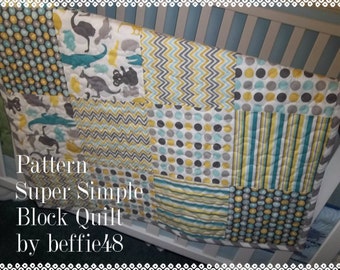 Tutorial de padrão de colcha de bloco para iniciantes, pdf. com fotos