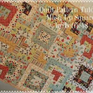 Jelly Roll, Charm Pack, Mash Up Squares, Quilt PATTERN Tutorial with Lots of Photos, Easy to Make