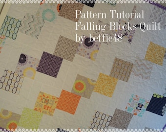 Falling Blocks Quilt Pattern Tutorial, Easy to Make, Uses Charm Packs