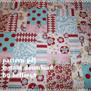 Easy Quilt Pattern, Tutorial, Instant Download w Photos, Sugar and Spice Magic 9 Block Quilt Pattern Tutorial, pdf