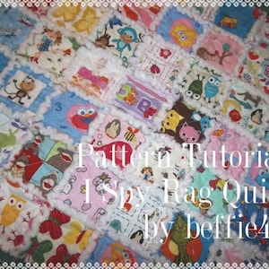 Easy, Quilt, Kids I SPY Rag Quilt Tutorial, pdf file with photos