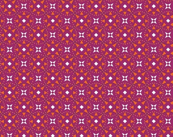 Juxtaposey Star Fuchsia Fabric by Riley Blake, Sold by the half Yard, FAST shipping