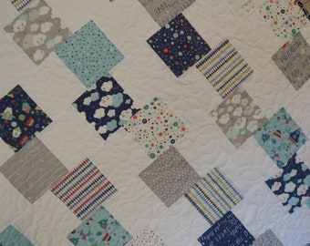 Super Simple Block Tower Stellar Baby Quilt Pattern Tutorial, pdf, with photos, Make with Charm Packs