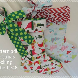 Christmas Stocking Pattern, Super Simple Tutorial, pdf with photos image 1