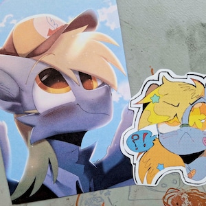 My Little Pony 4x6 Matte Print & Vinyl Sticker Pack | Derpy Hooves | Character Art, Cartoon Character