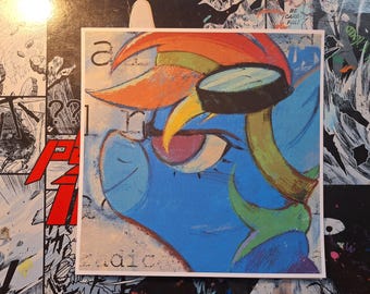 My Little Pony Print 8x8 Matte | Rainbow Dash | Character Art | Handmade | Cartoon Character | Poster