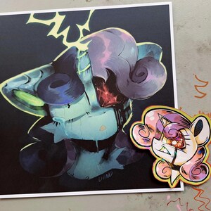 My Little Pony 8x8 Matte Print & Holo Sticker Pack | Sweetie Belle, Sweetie Bot | Character Art, Cartoon Character