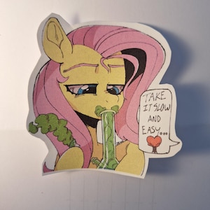 Adesivo de vinil fosco My Little Pony | Fluttershy | Arte de personagem | Personagem de desenho animado | Peludo