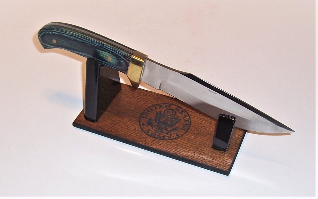 Large Fixed Blade Knife Display Stand Mahogany Melamine Base Etsy