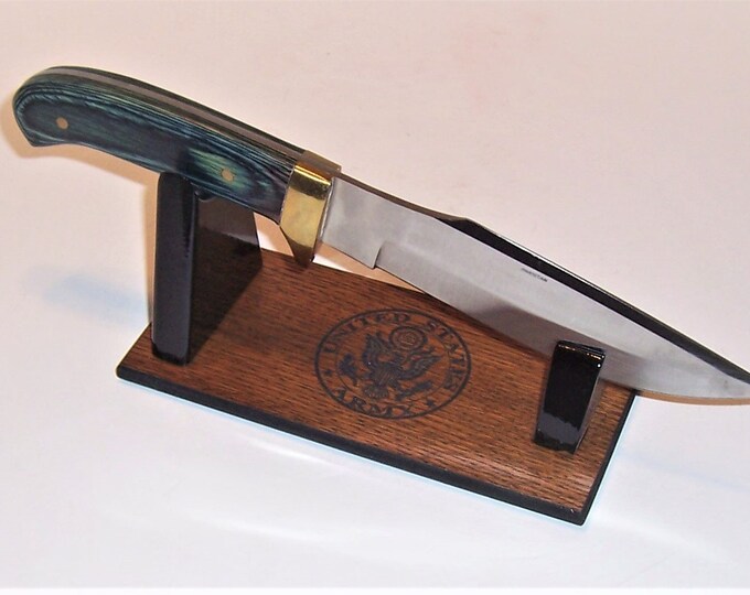 Large Fixed Blade Knife Display Stand Mahogany Melamine Base Etsy